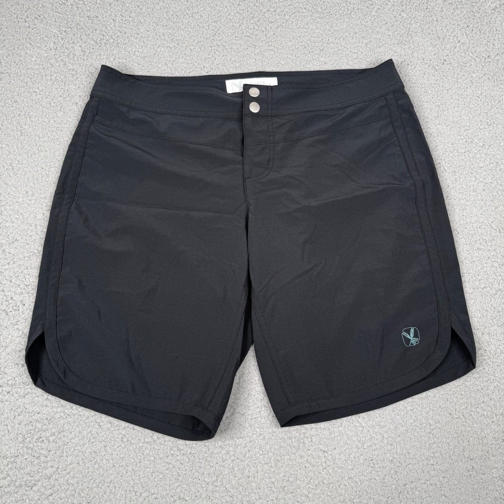 Carve Designs Board Shorts Womens 8 Black Stretch Quick Dry Swim Surf Beach